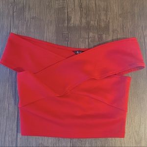 Red satin fancy top